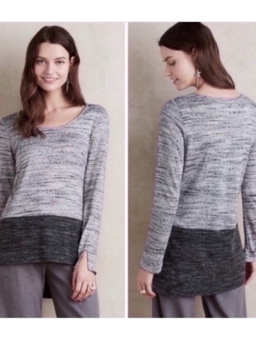 Anthropologie Dolan Left Coast pullover shirt gray heathered space dyed